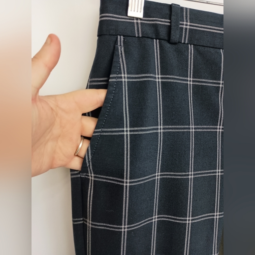 BANANA REPUBLIC Navy Blue White Dress Pants with Windowpane Pattern(#704)‎ - Picture 5 of 8